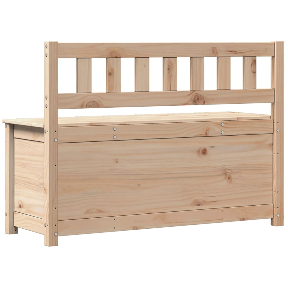 vidaXL Natural Solid Wood Pine Storage Bench 110 x 41 x 76.5cm Image 5