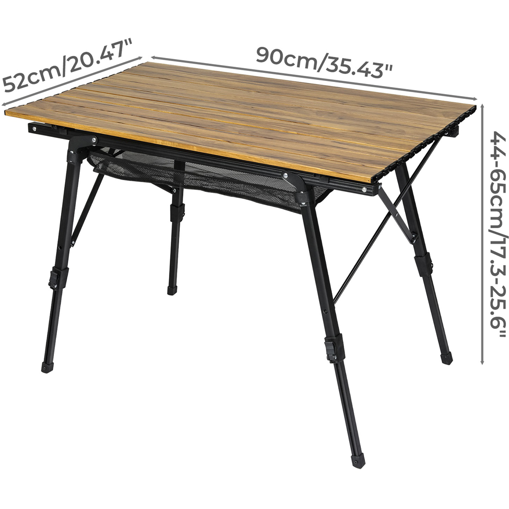 Levede Aluminium Adjustable Height Foldable Camping Table 90 x 52cm Image 9