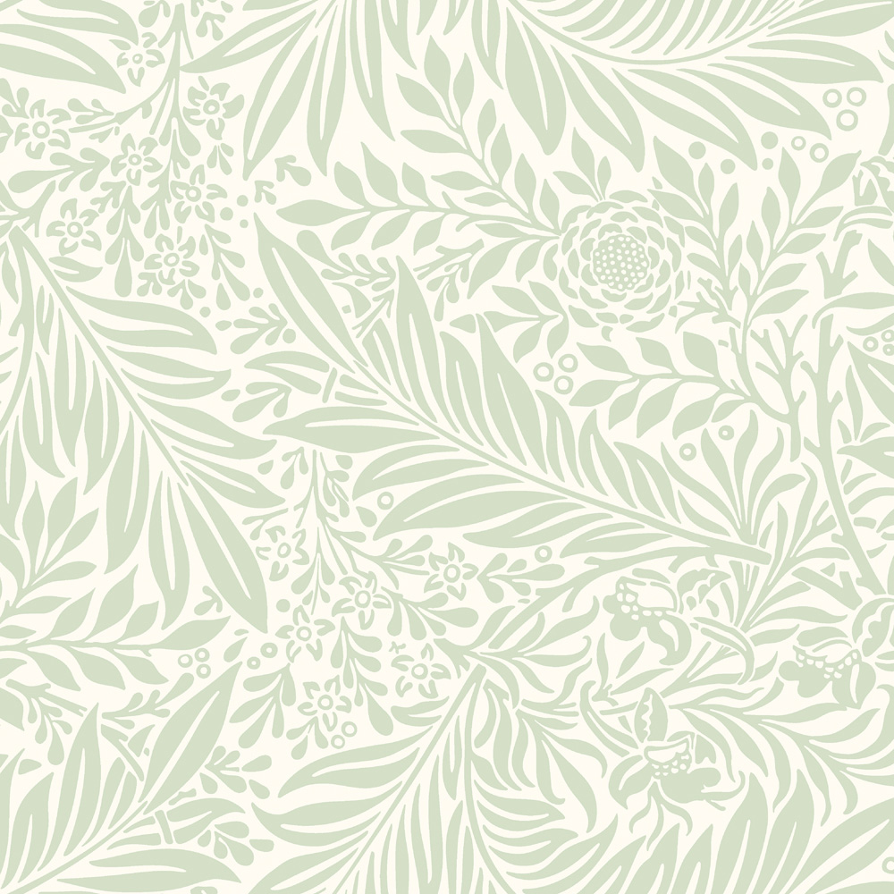 Hoopla Walls Elegance Ditsy Leaf Stripe Sage Wallpaper Image 1