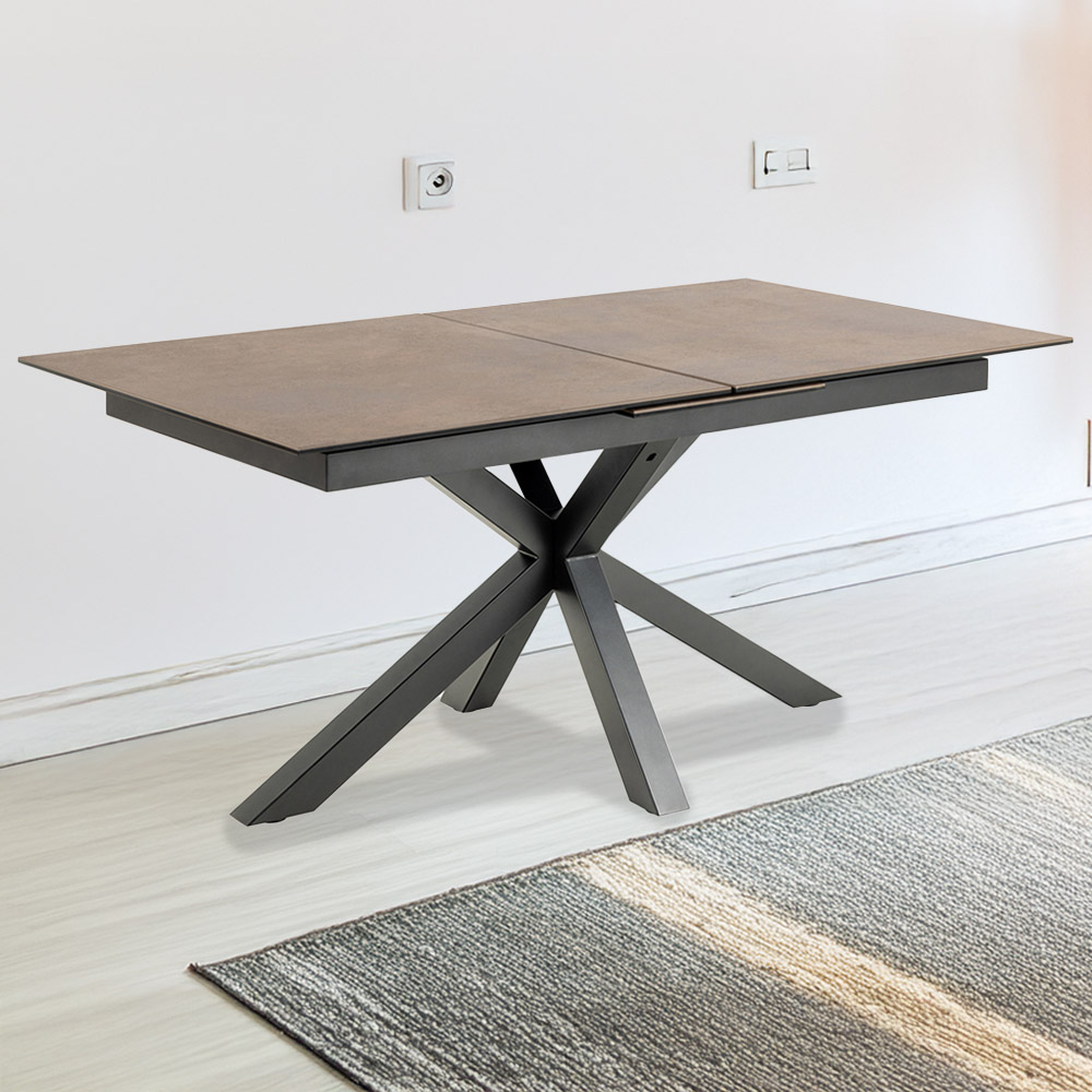 Florence Heaven Ceramic 8 Seater Extendable Dining Table Rusty Brown Image 1