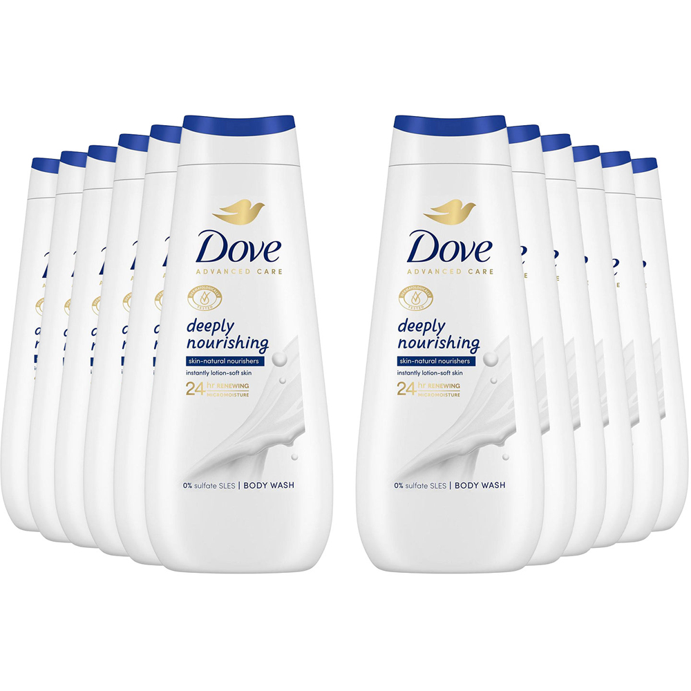 Dove Advanced Care Deeply Nourishing Body Wash 400ml 12 Pack Image 1