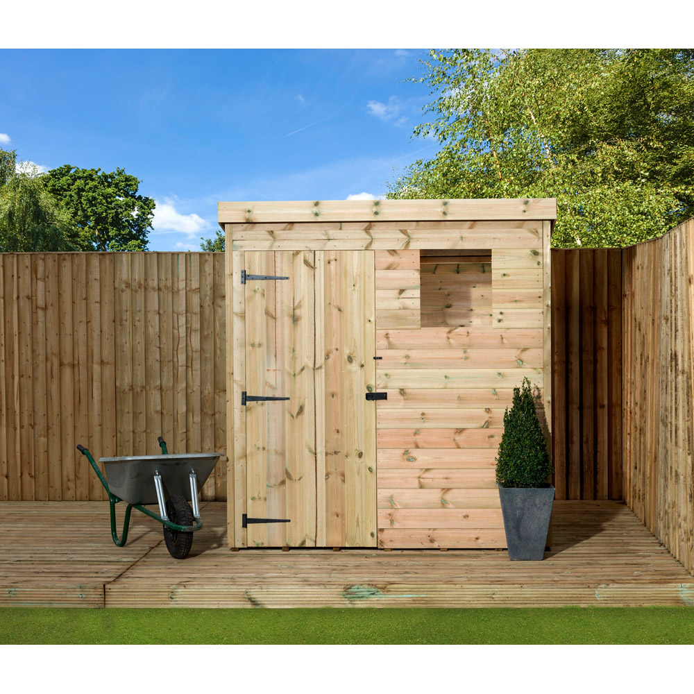 Empire Sheds 1500 6 x 5ft Door Tongue and Groove Pent Garden Shed Image 4