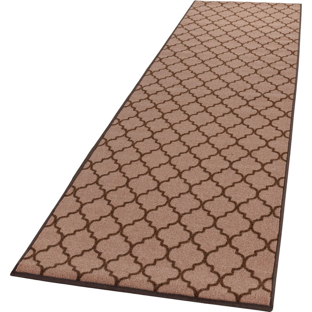 Smart Living Trellis Beige and Brown Gel Back Non-Slip Door Mat 57 x 90cm Image 1