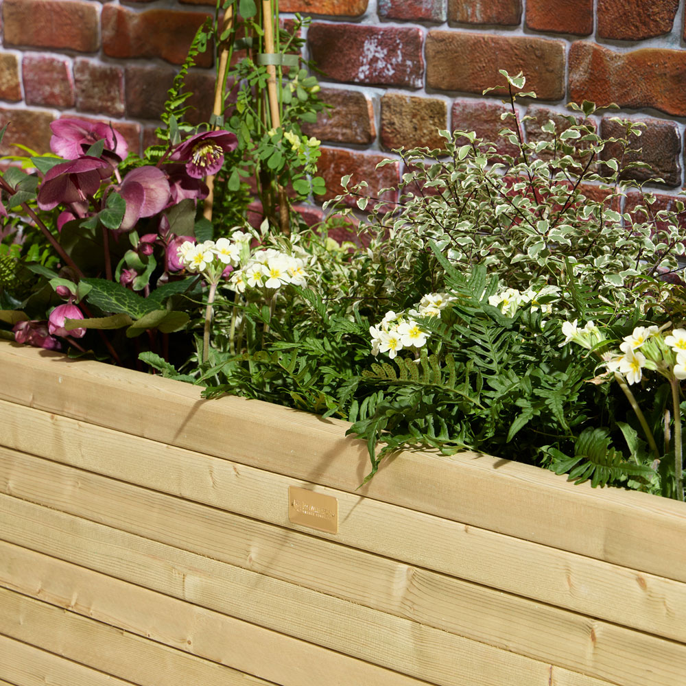 Rowlinson Premier Natural Wooden Patio Trough Planter 37 x 200 x 40cm Image 4