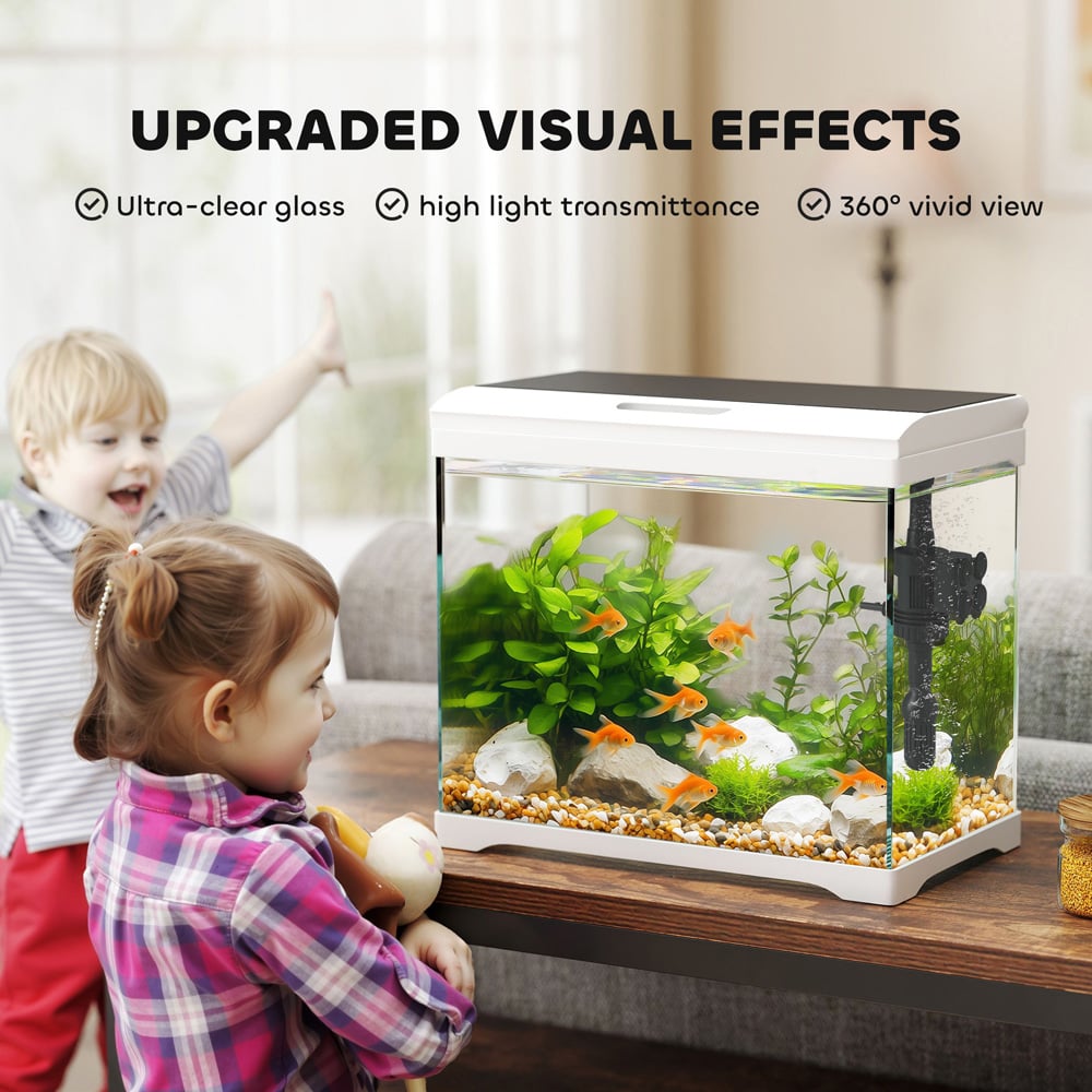 PawHut 27L Glass Fish Tank with Filter System Image 7