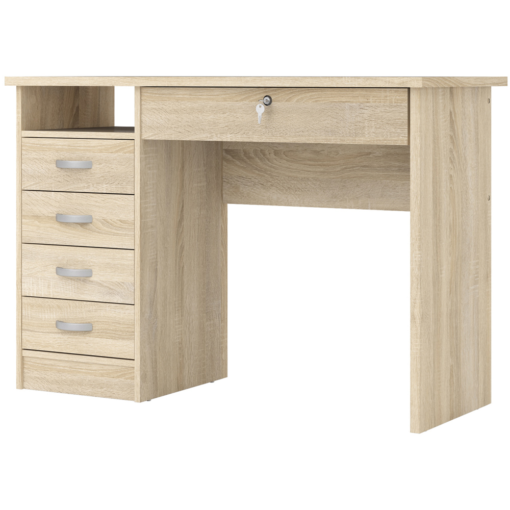 Florence Function Plus 5 Drawer Desk Oak Image 3