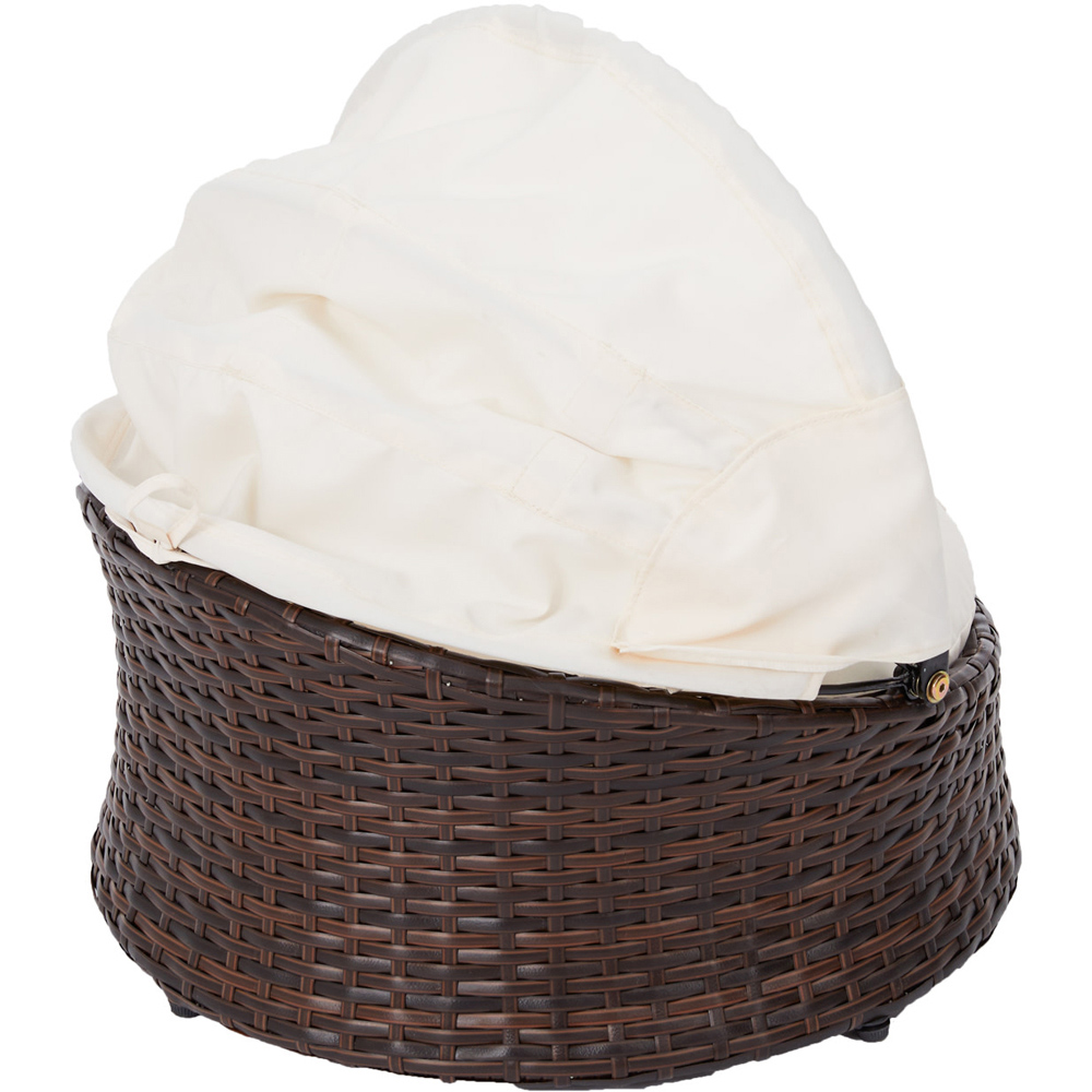 Teamson Pets Wicker Rattan Shell Shape Cat Bed with Cushions Image 3