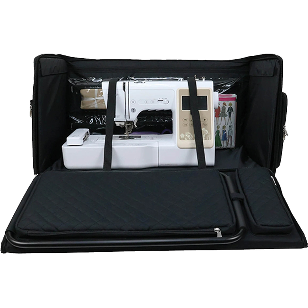 Everything Mary EVM14467-1 Quilted Black Collapsible Rolling Sewing Machine Case 71 x 35 x 36cm Image 5