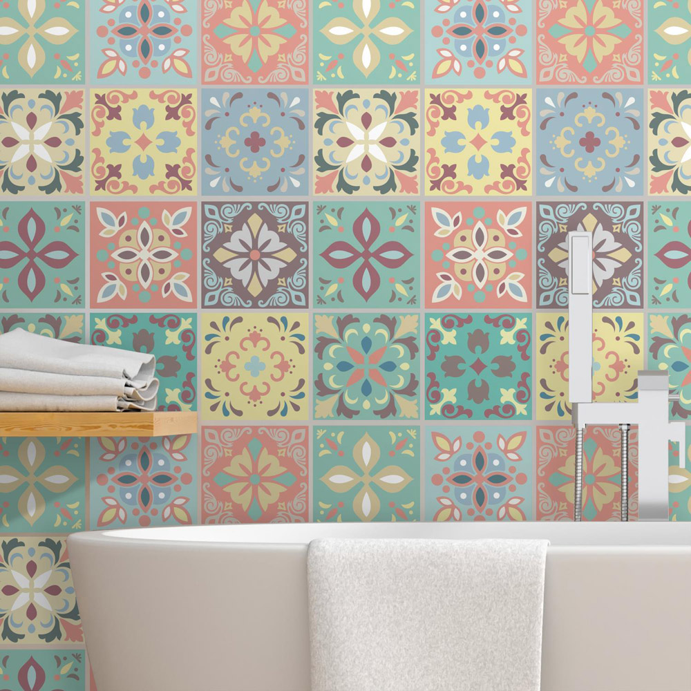 Walplus Marbella Colourful Spanish Tile Sticker 24 Pack Image 2
