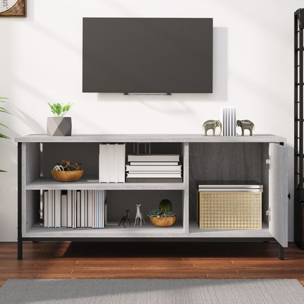 vidaXL Singel Door 2 Shelf Grey Sonoma TV Cabinet Image 1