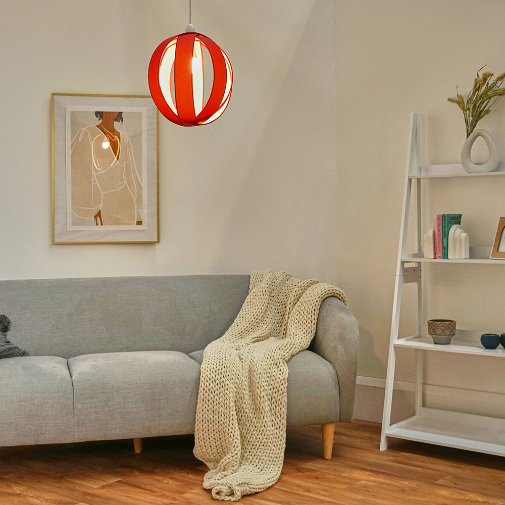 ValueLights J90 Red Easy Fit Ceiling Light Shade Image 7