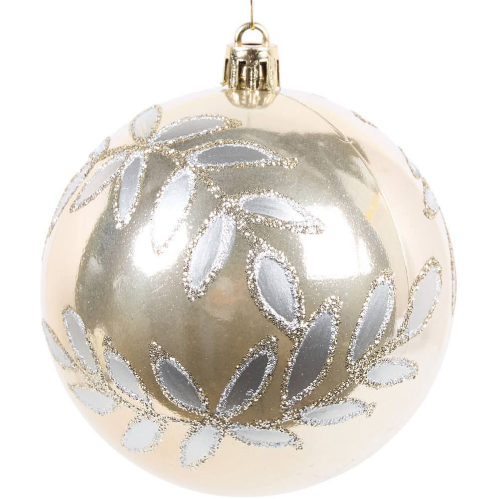 Pack of 6 Shiny Baubles Champagne Image 3