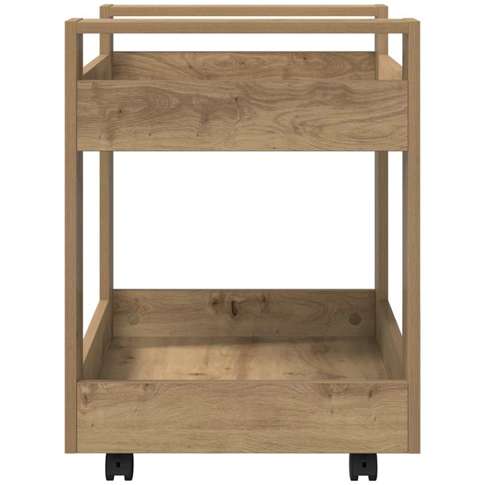vidaXL 2 Shelf Artisan Oak Wooden Desk Trolley Image 6