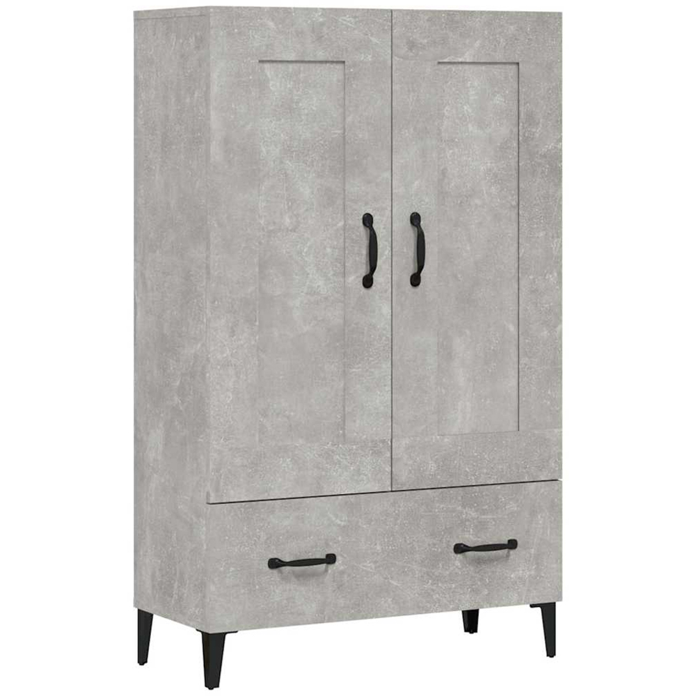 vidaXL 2 Door Single Drawer Concrete Grey Highboard Image 2