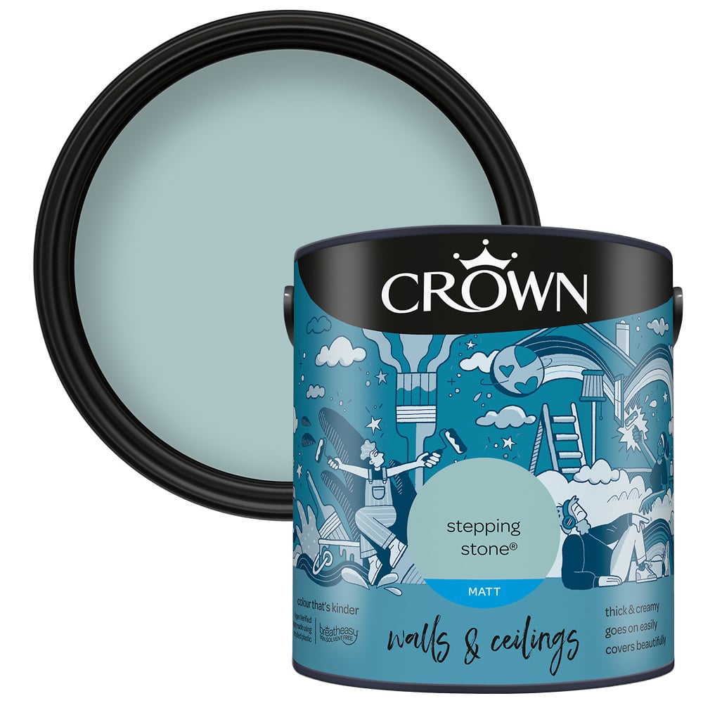 Crown Breatheasy Walls & Ceilings Stepping Stone Matt Emulsion Paint 2.5L Image 1