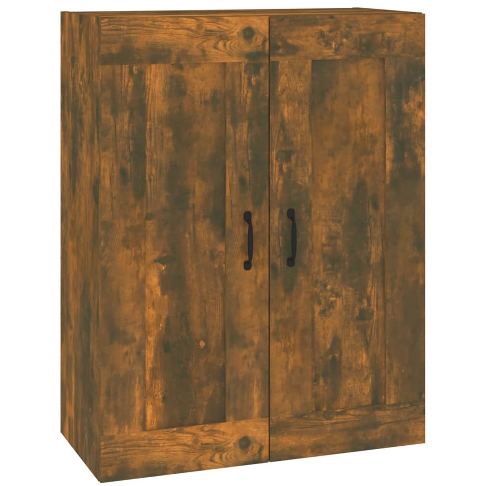 vidaXL 2 Door Smoked Oak Hanging Wall Storage Cabinet Image 2