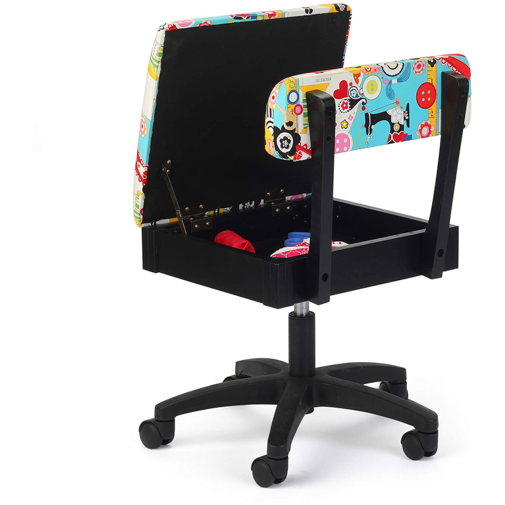 Sewing Online HT2015 Sew Wow Black Sewing Notions Hydraulic Sewing Chair with Underseat Storage Image 2