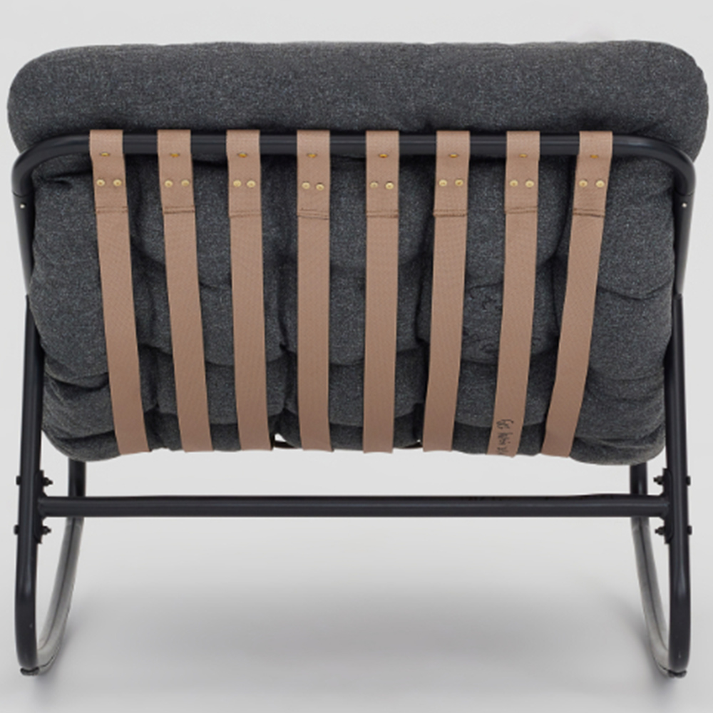 Home Detail Marbella Black Rocking Chair with Dark Grey Cushions Image 5