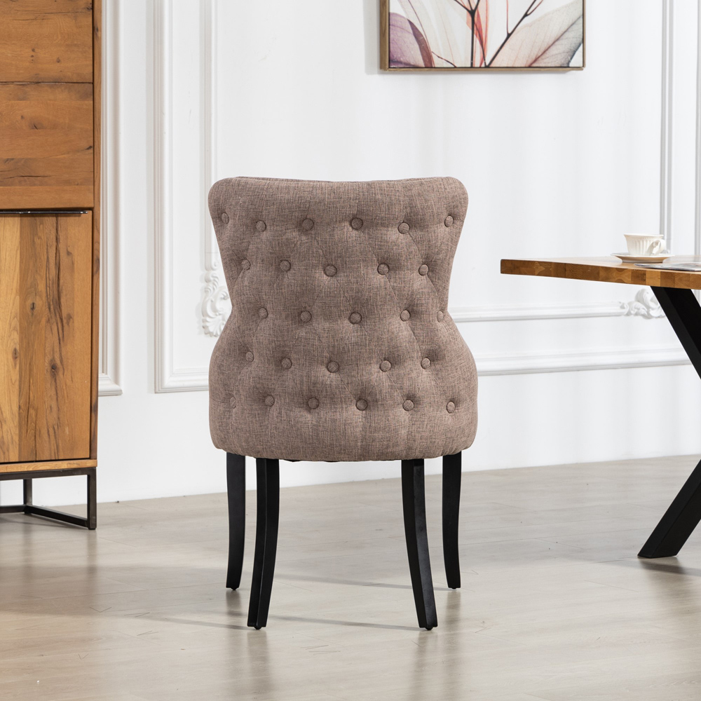 Artemis Home Rodello Set of 2 Dark Brown Fabric Dining Chair Image 5