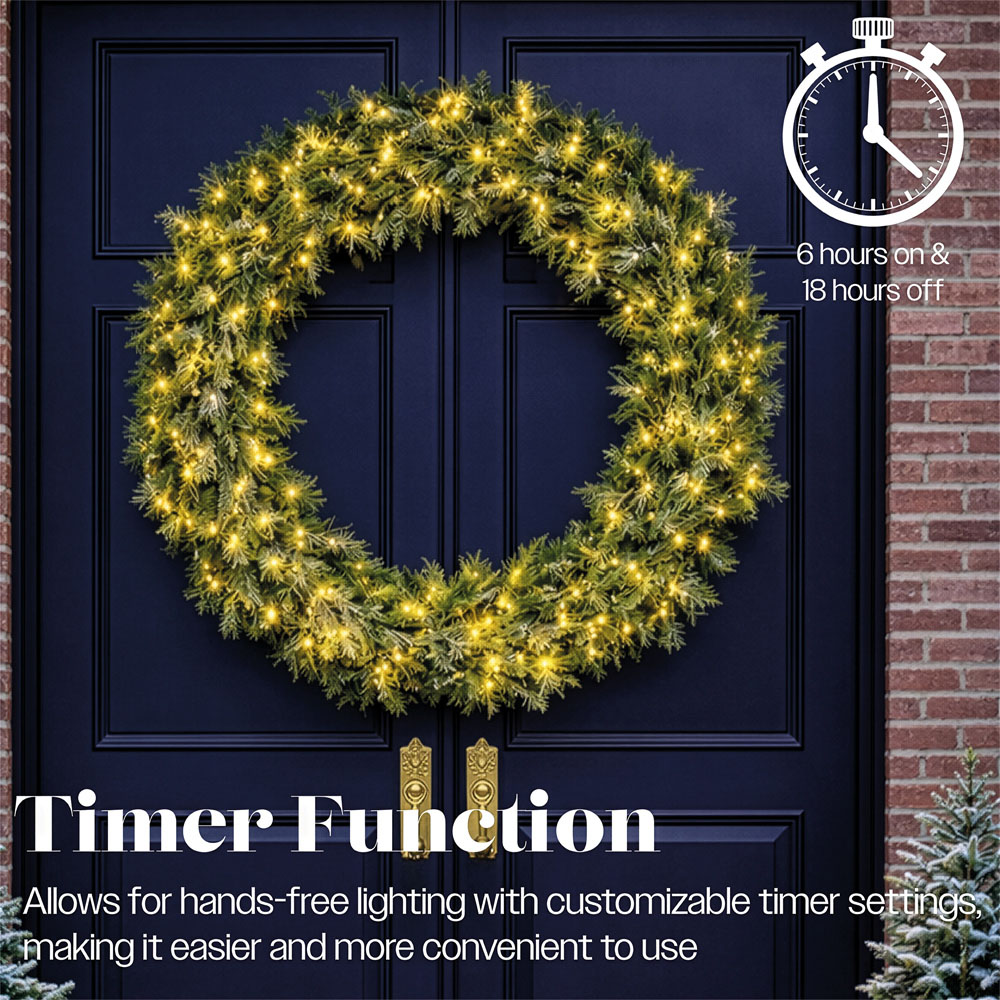 Xmas Haus 200 Warm White LED Christmas Wreath 94cm Image 7