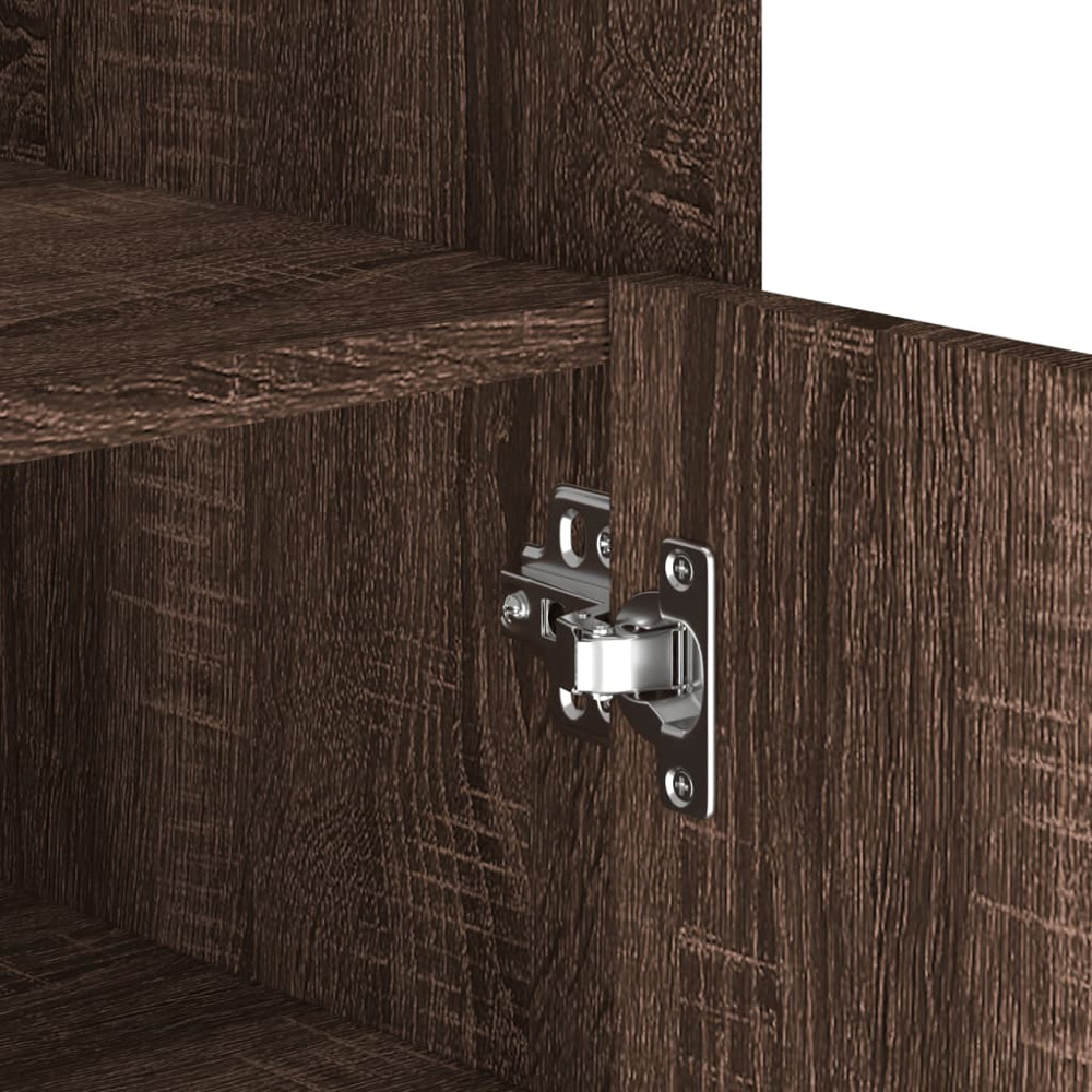 vidaXL Single Door 3 Shelf Brown Oak Sideboard Image 9