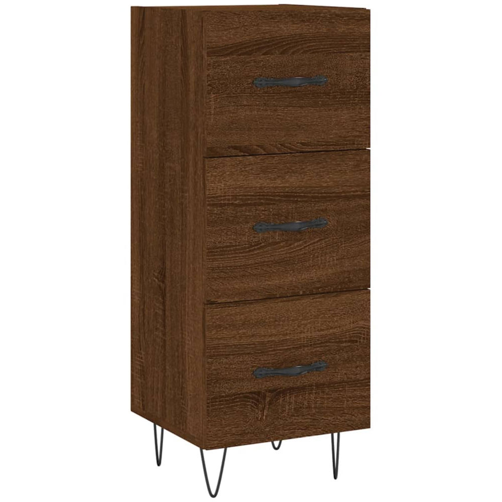 vidaXL 3 Drawer Brown Oak Sideboard Image 2