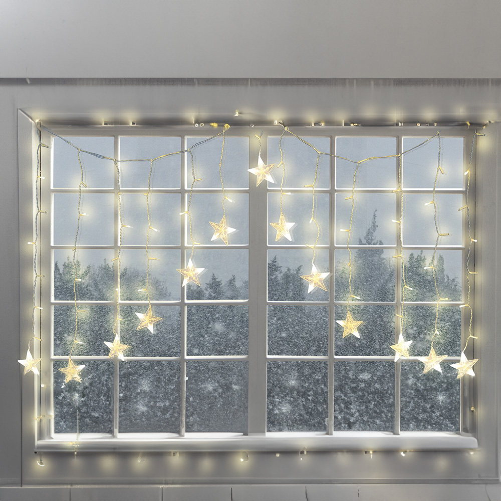 Christmas Star LED Curtain Light White Wilko