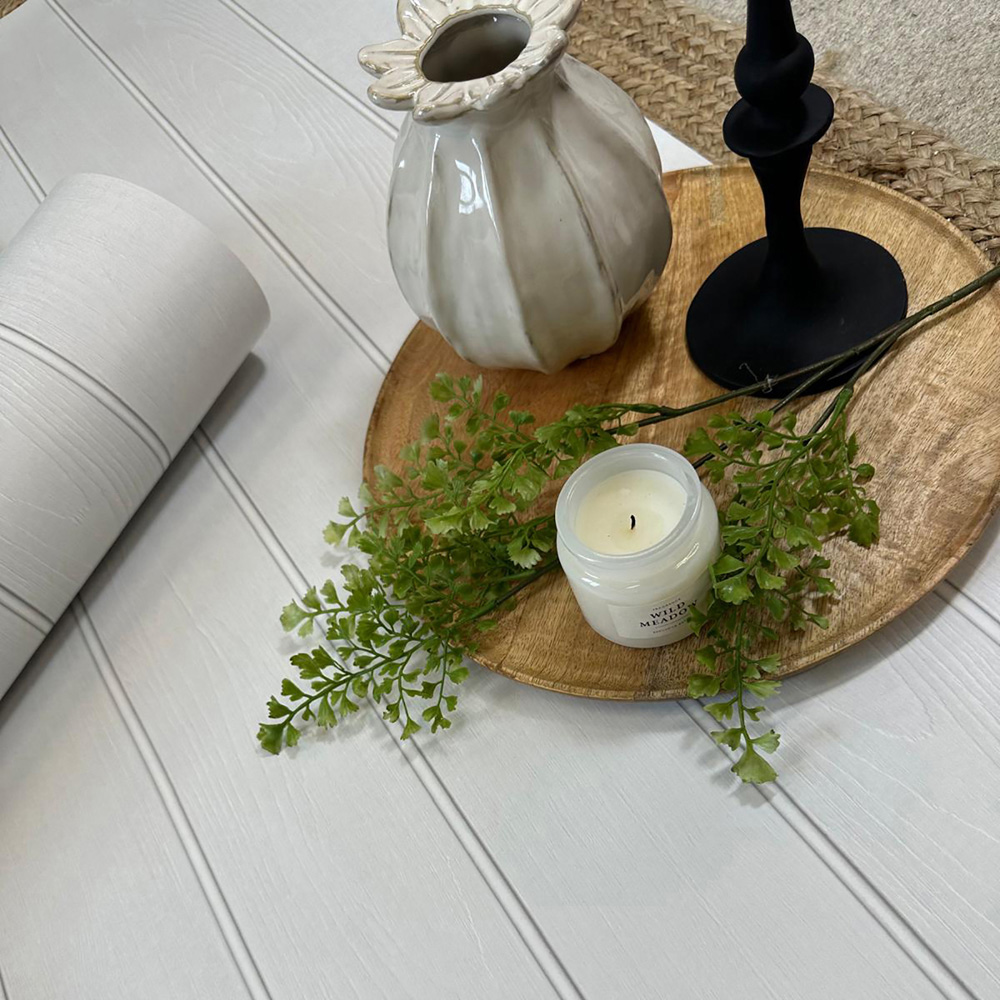 Belgravia Decor Beaded Wood White Wallpaper Image 2