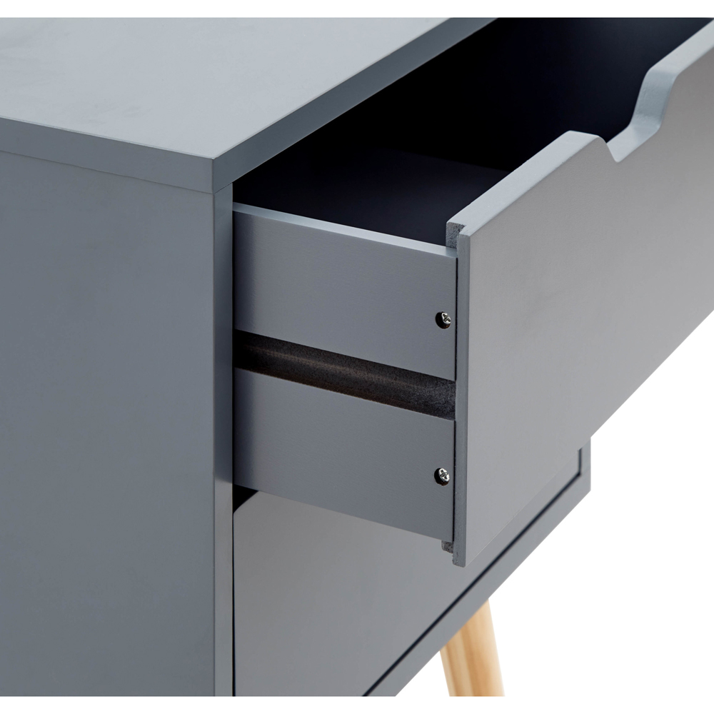 GFW Nyborg 2 Drawer Dark Grey Bedside Table Set of 2 Image 5