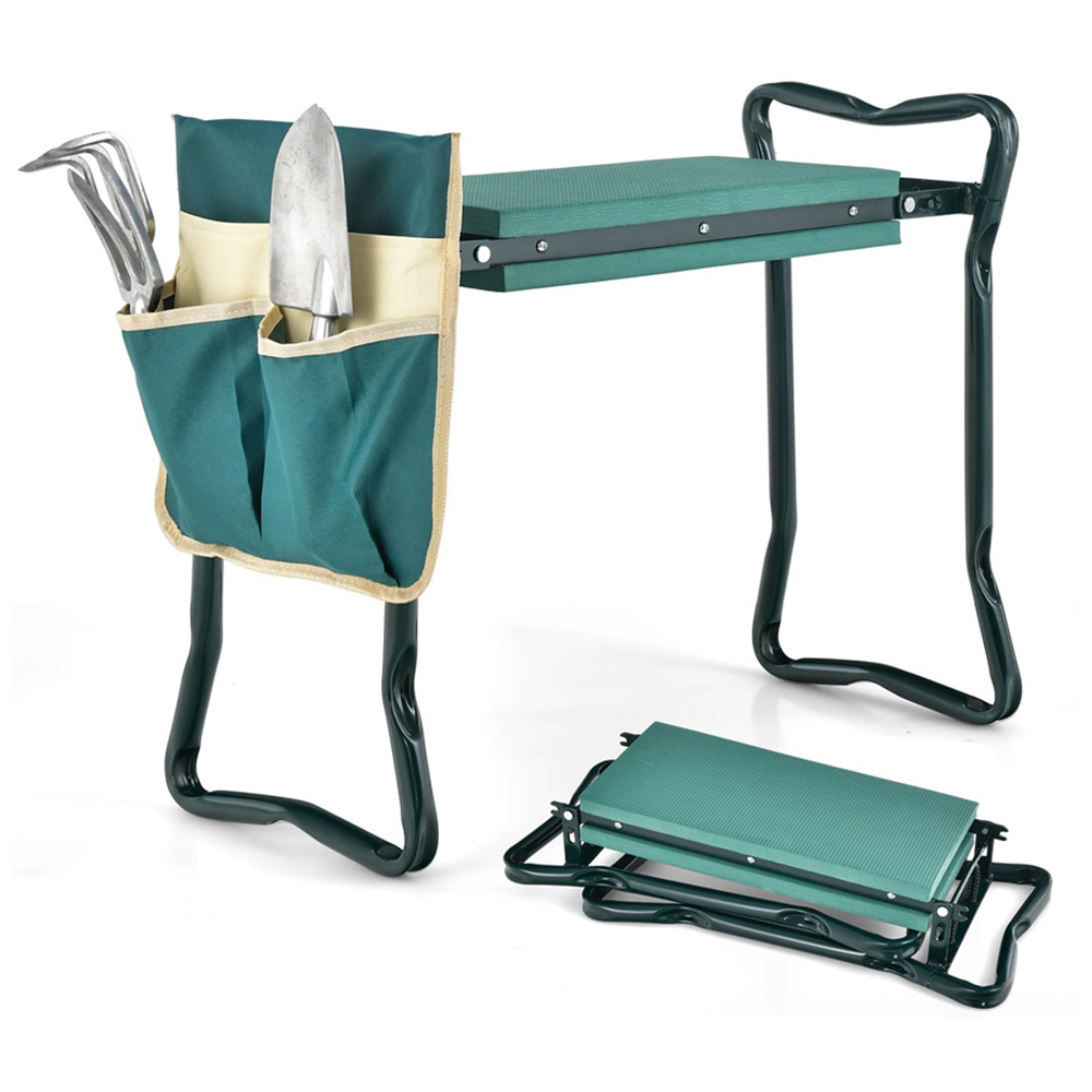 Costway 2-in-1 Folding Garden Kneeler and Seat with Tool Pouch Image 3