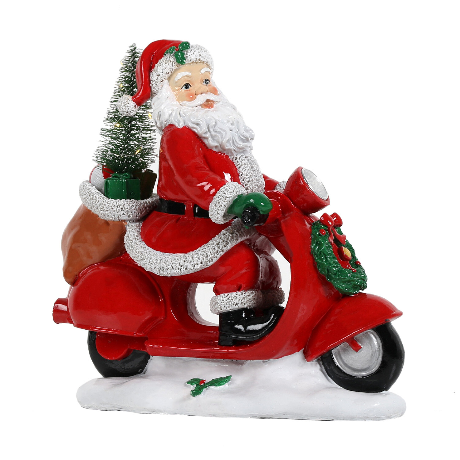 Santa With Bike LED Ornament Image 2