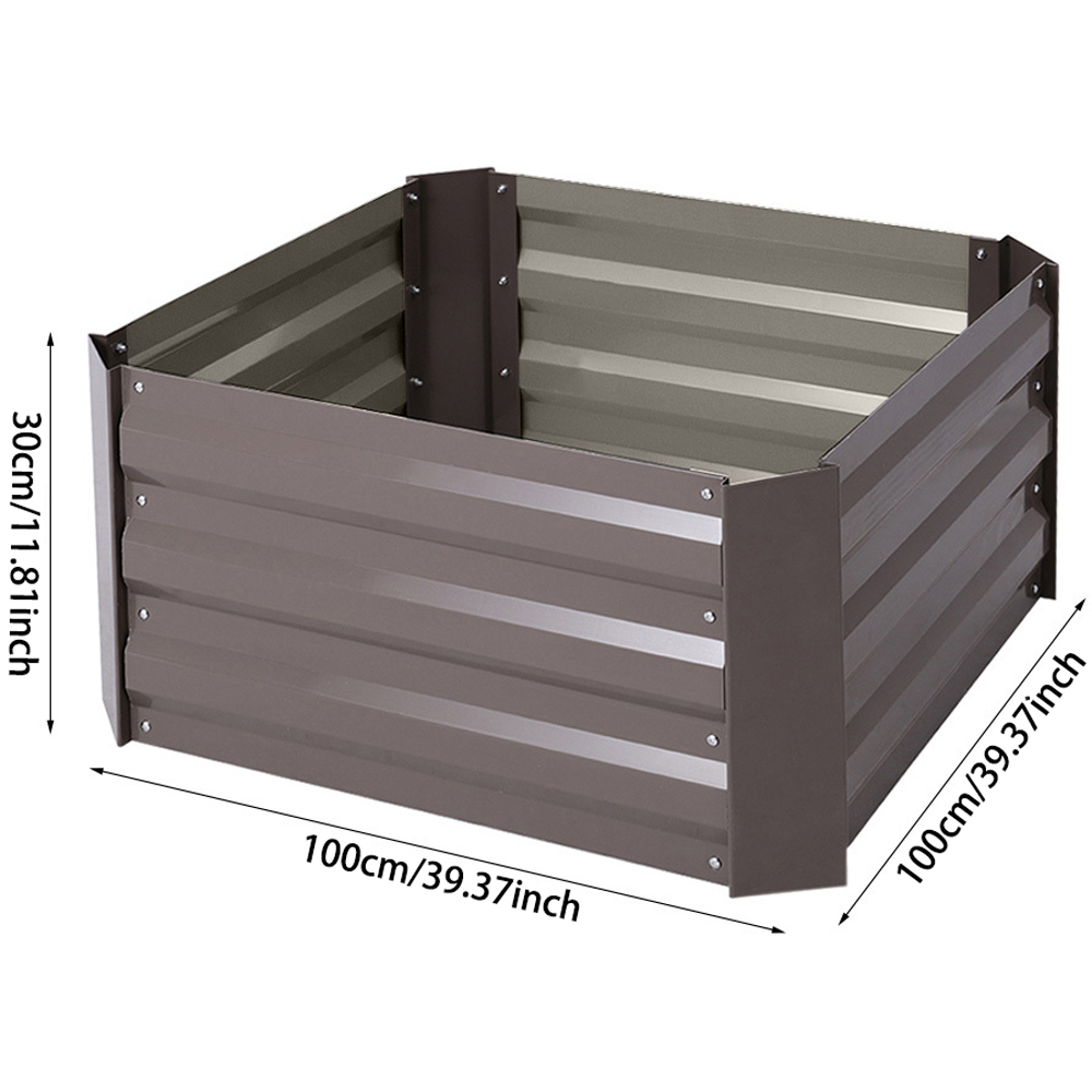 Living and Home Square Raised Garden Bed Planter Box 30 x 100 x 100cm Image 7