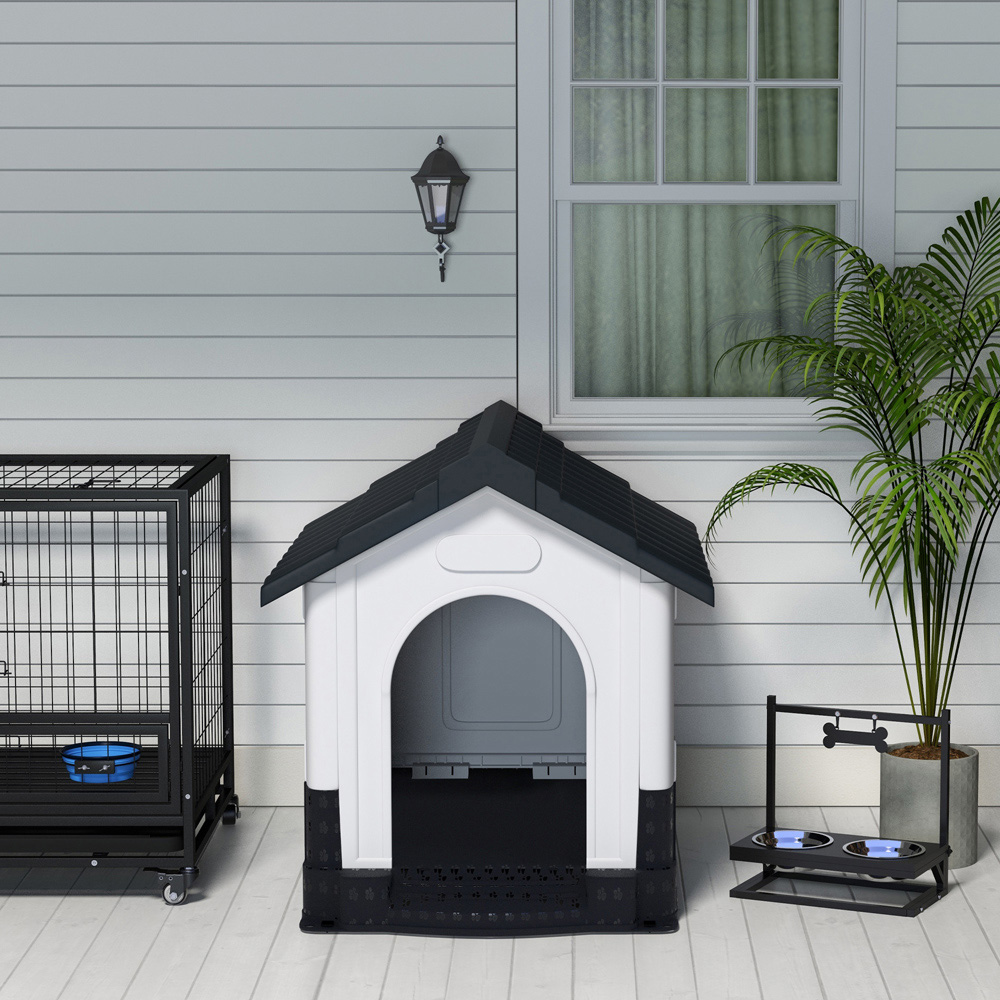 PawHut Grey Outdoor Medium and Large Dog Kennel Image 4