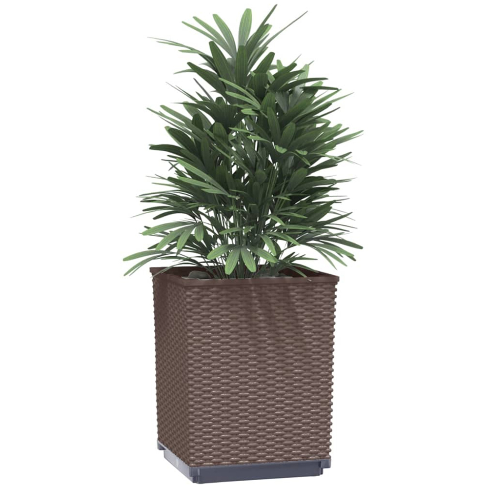 vidaXL Brown Polypropylene Garden Planter 37 x 30 x 30cm 2 Pack Image 2