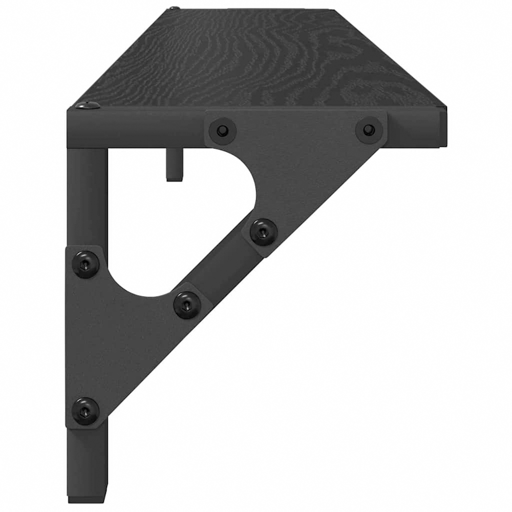 vidaXL 80 x 15cm Black Oak Wall Shelf Set of 2 Image 6