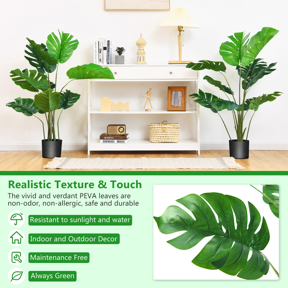 Costway Monstera Artificial Plant In Pot 5ft Image 4