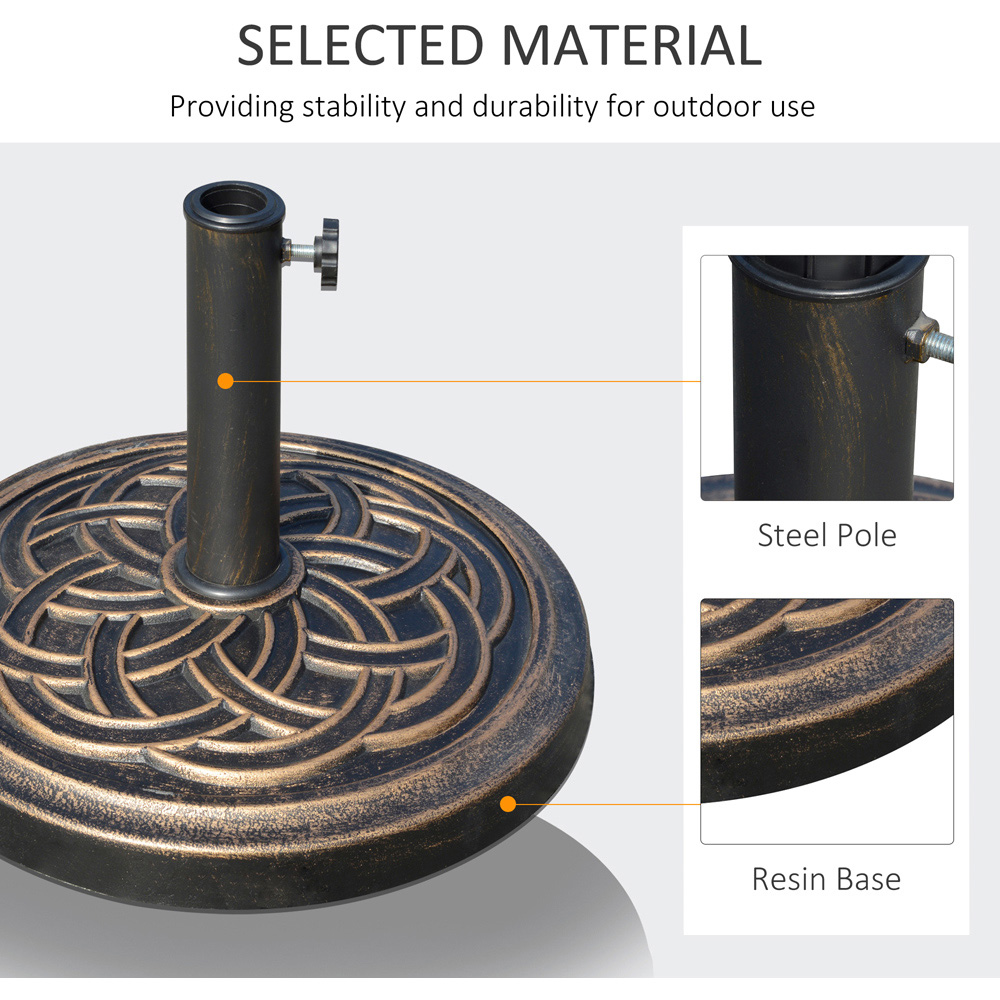 Outsunny Bronze Tone Round Parasol Base 11.5kg Image 5