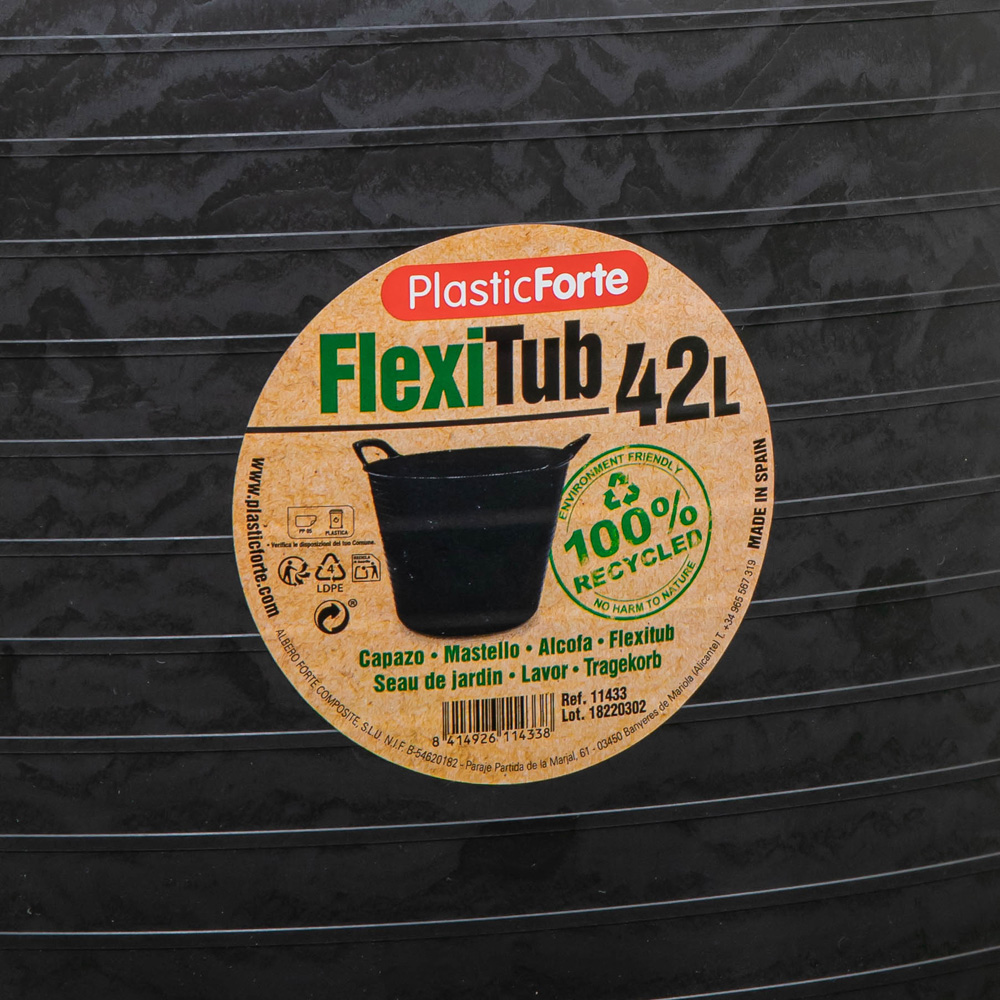 Samuel Alexander Black Plastic Bucket with Handles 42L Image 7