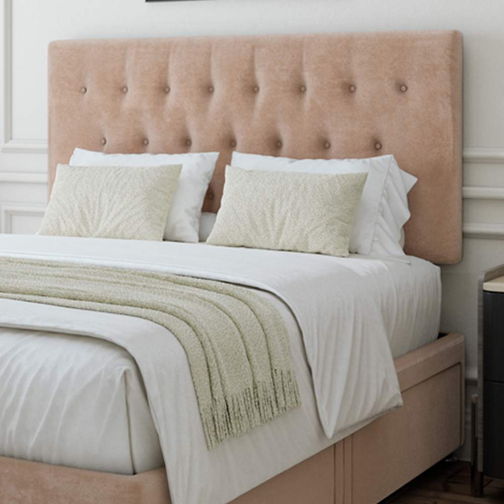 Bedmaster Super King Mink Naples Linen 4 Drawer Divan Base with Lona Headboard Image 2