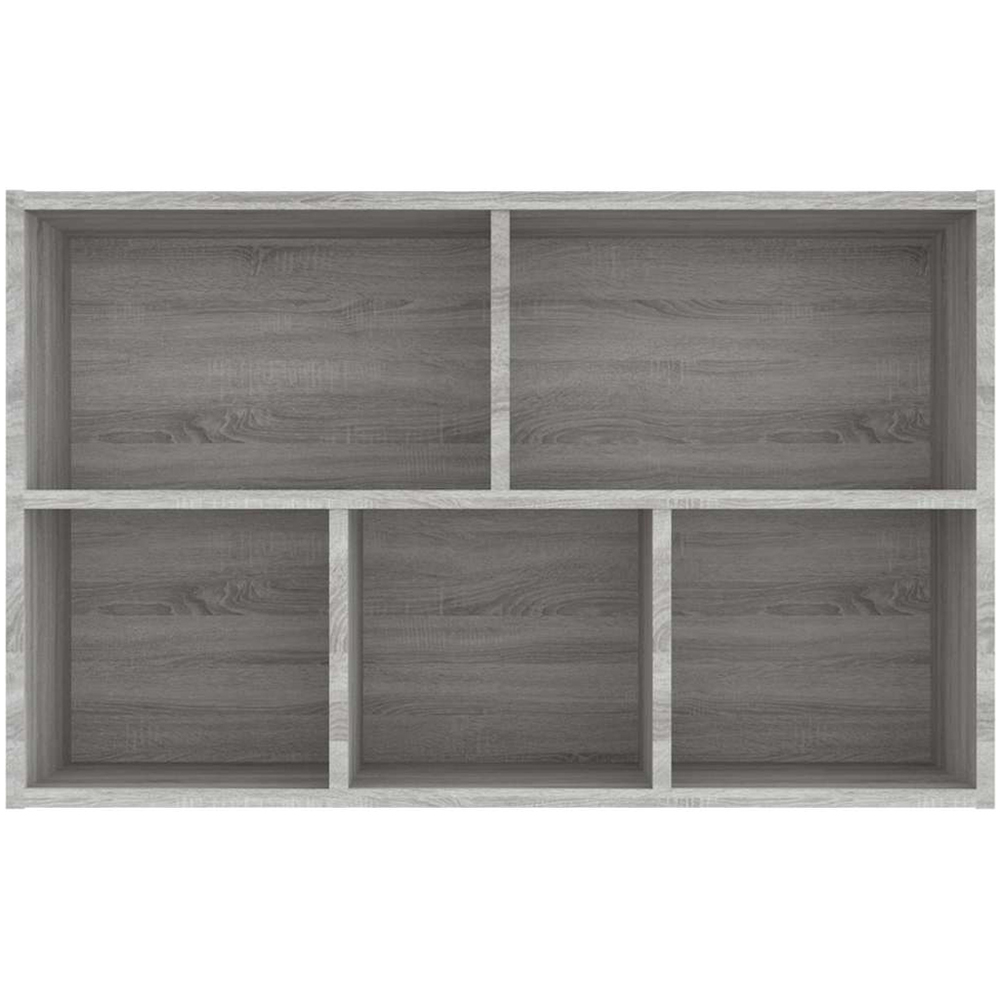 vidaXL 5 Shelf Sonoma Grey Bookcase Image 4