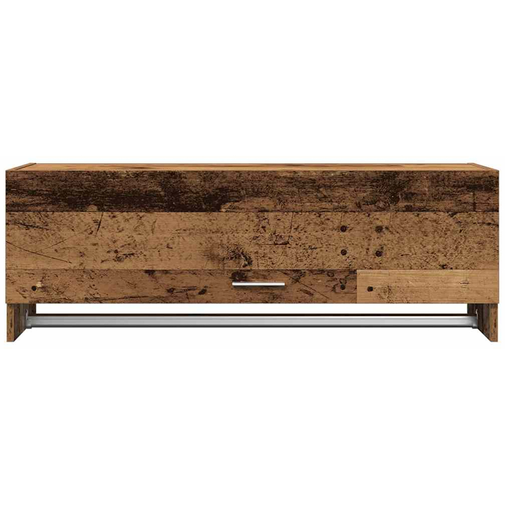 vidaXL Single Flap Door Old Wood Wardrobe with Hanger Bar Image 4