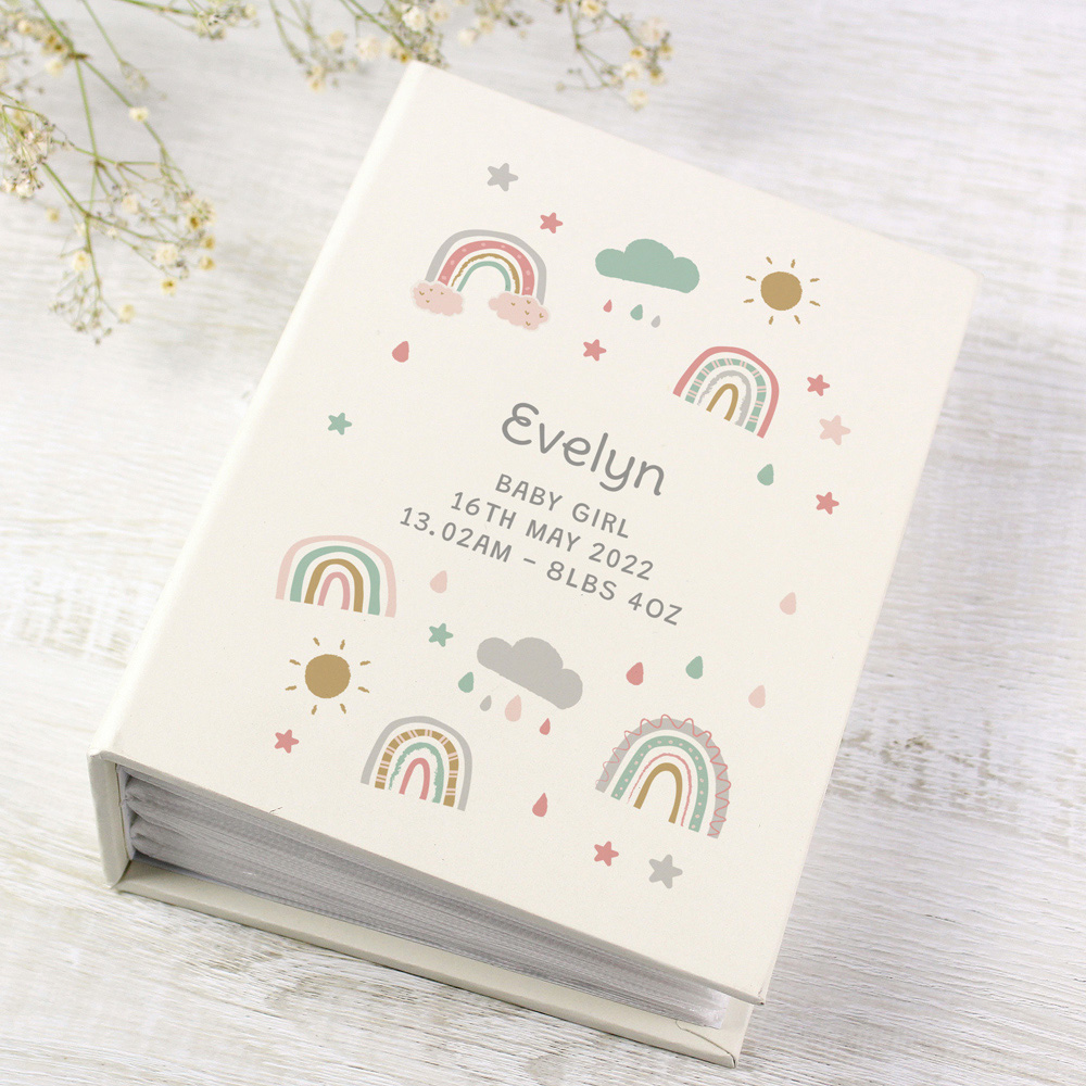 Personalised Memento Personalised Rainbow Photo Album with Sleeves 6 x 4cm Image 2
