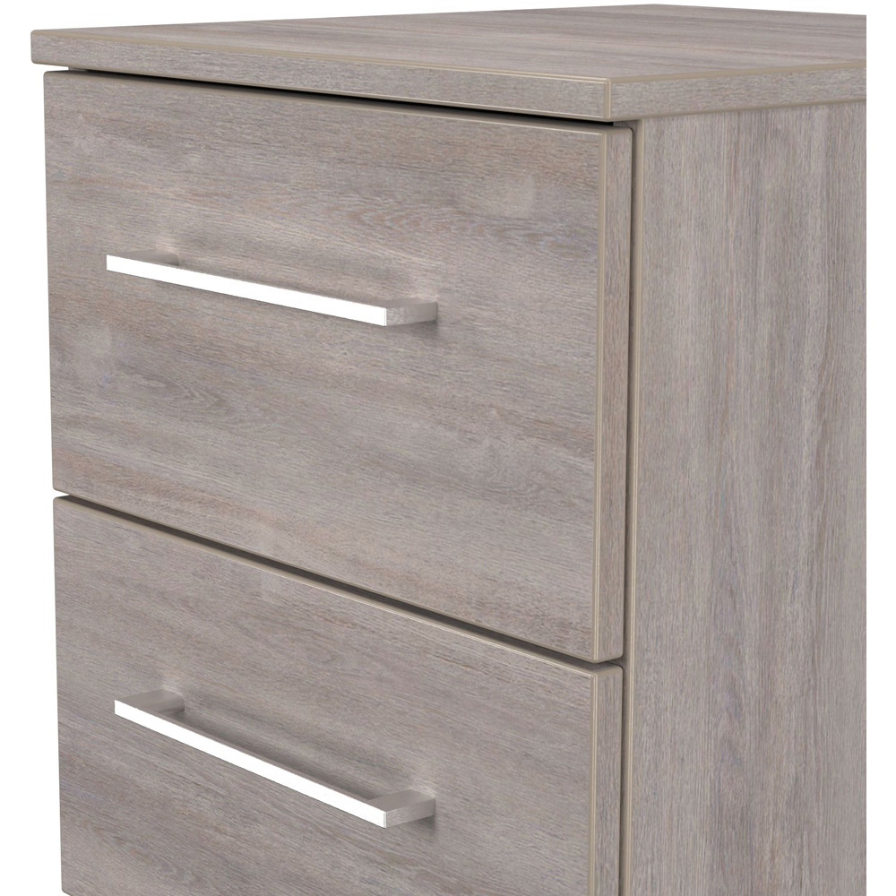Crowndale Worcester 2 Drawer Grey Oak Compact Bedside Cabinet Ready Assembled Image 6