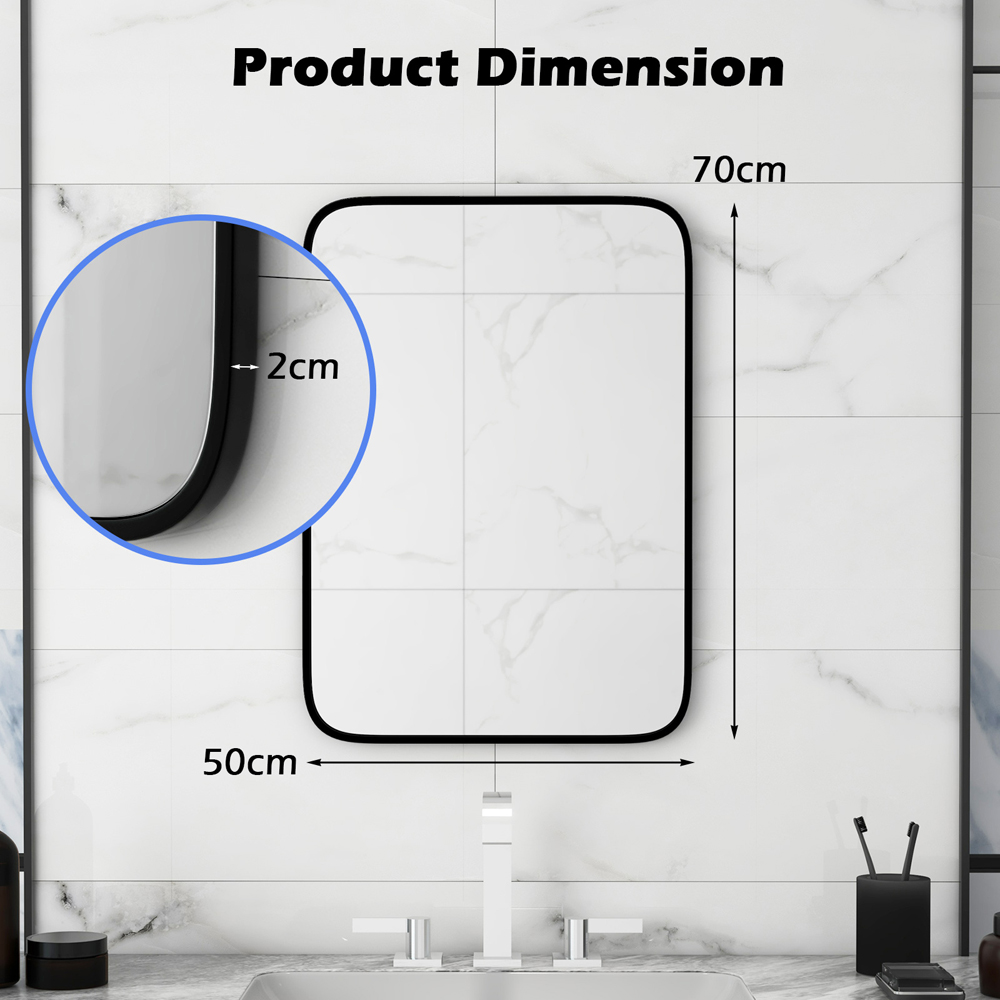 Costway Rectangle Bathroom Wall Mirror with Shatter Proof Film Image 9