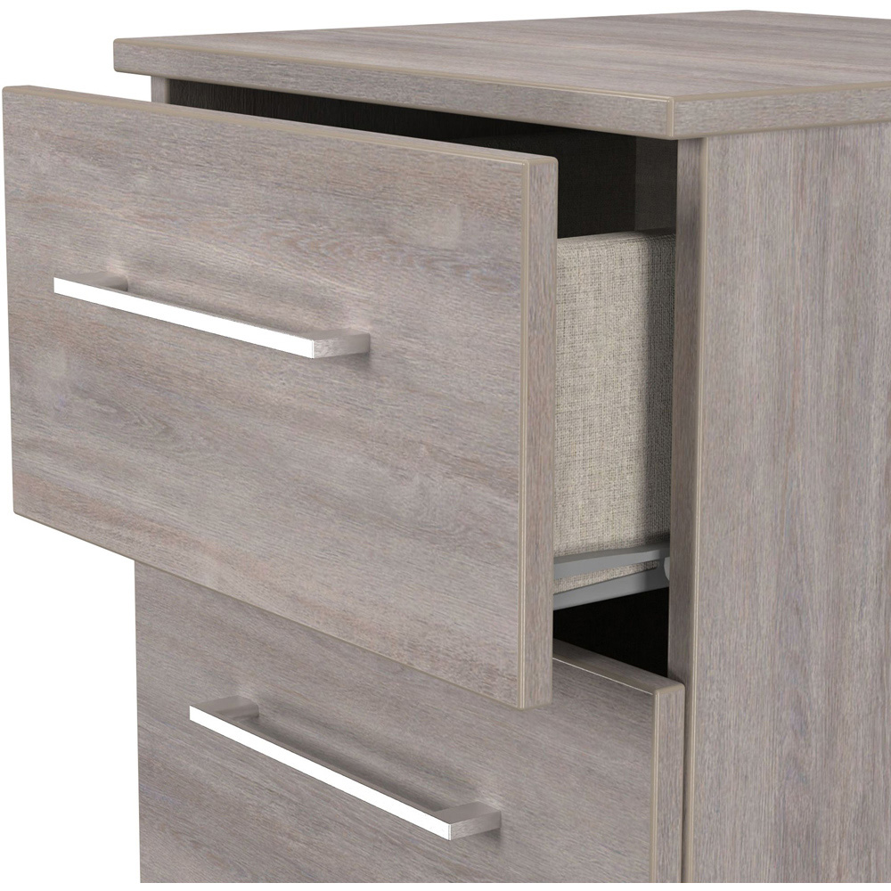 Crowndale Worcester 2 Drawer Grey Oak Compact Bedside Cabinet Ready Assembled Image 5
