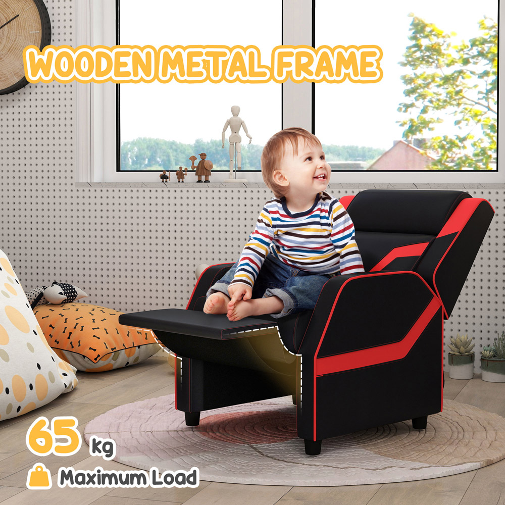 AIYAPLAY 2 in 1 Black PU Leather Kids Recliner Image 7
