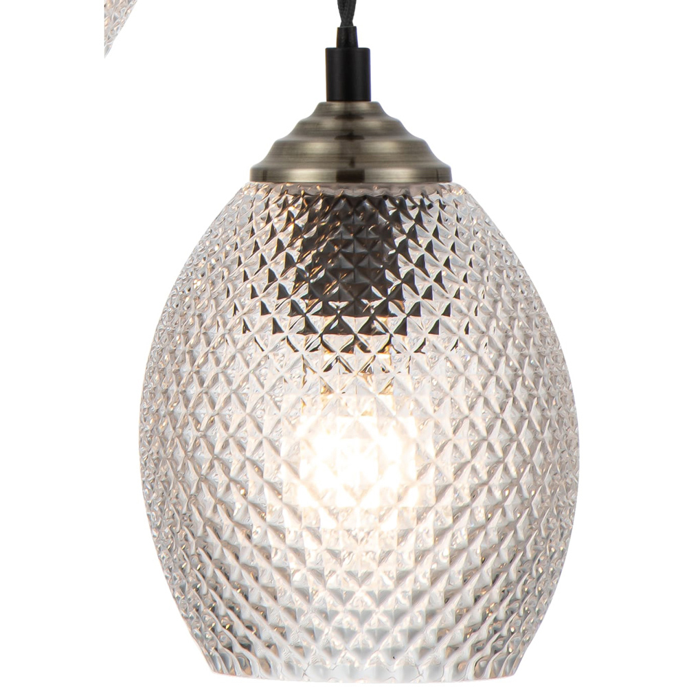 Cosylyte Lorne Matt Black Faceted Glass 3 Light Cluster Pendant Light Image 4