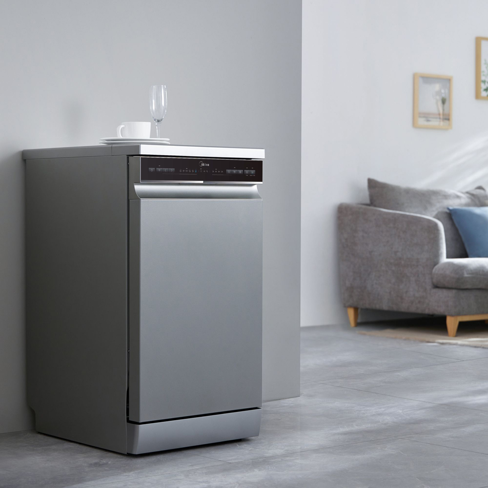 Midea MDWEF1034DXD Silver 10 Place Slim Freestanding Dishwasher Image 6