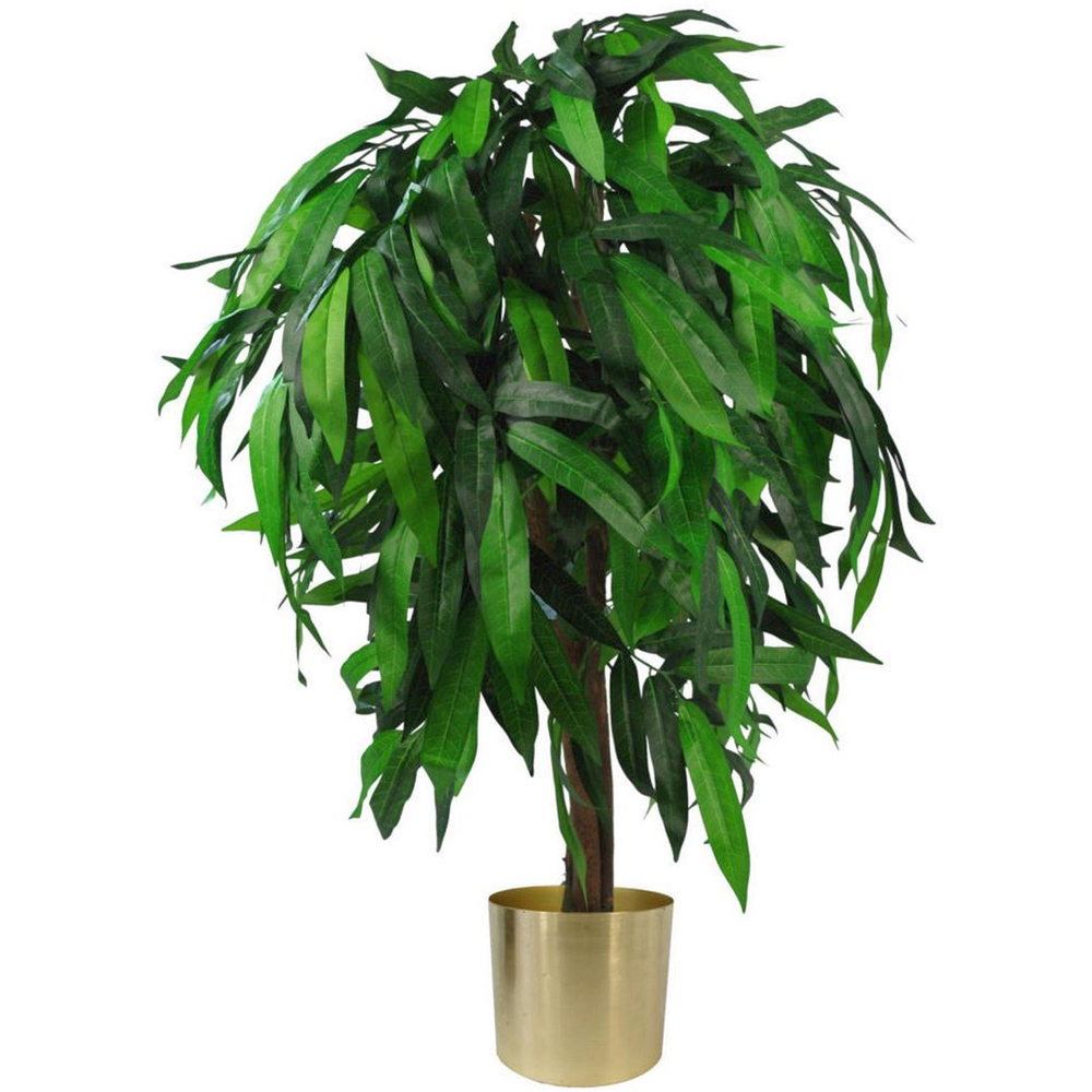 Leaf Green and Gold Mango Artificial Tree 3.2ft Image