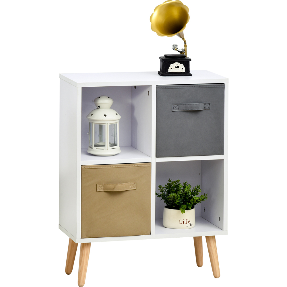 Portland 4 Shelf Freestanding Cube Storage Unit with Cloth Drawer Image 2